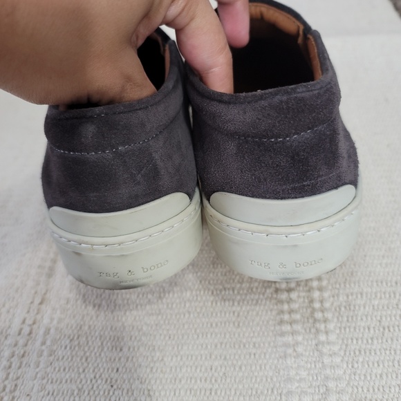 Rag & Bone Kent Italian calf suede slip on sneakers size 10 charcoal gray - Picture 7 of 11